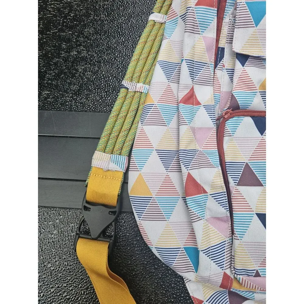 KAVU Rope Sling Crossbody Bag Colorblock Medium Adjustable Strap Outer Pockets